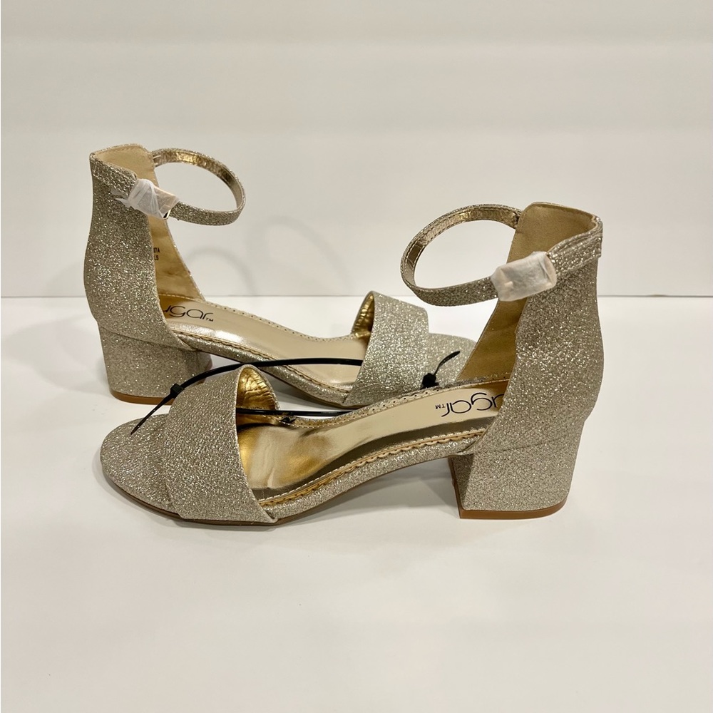 ▪ SUGAR NOELLE WOMEN’S SANDALS SZ 9 CHAMP GLITTER BLOCK HEEL NWT